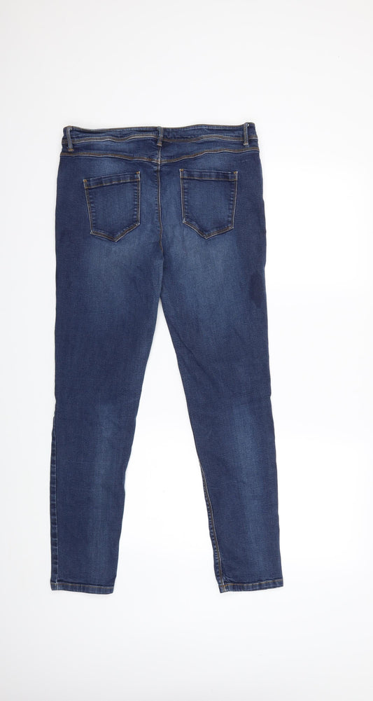 Preworn Womens Blue  Denim Skinny Jeans Size 34 in L28 in
