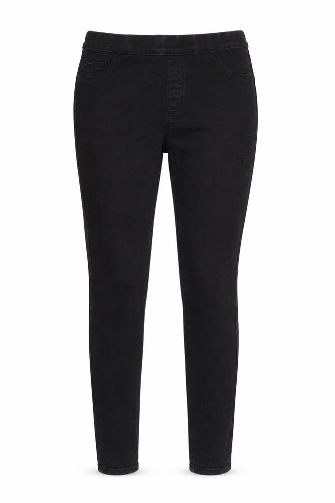 Front view of George women’s black denim skinny jeans, size UK 10, 28-inch leg
