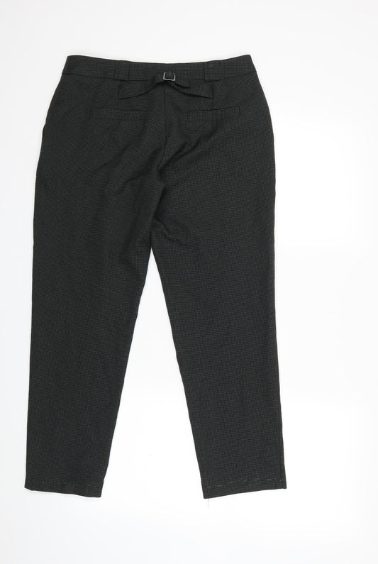 Dorothy Perkins Womens Green Houndstooth  Trousers  Size 10 L25 in
