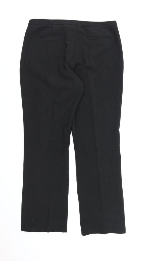 BHS Womens Black  Rayon Dress Pants Trousers Size 12 L28 in