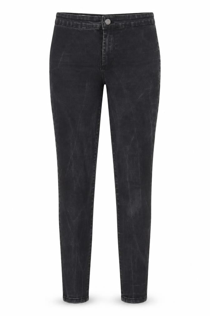 Front view of Denim co women’s black denim skinny jeans, size UK 12, 30-inch leg