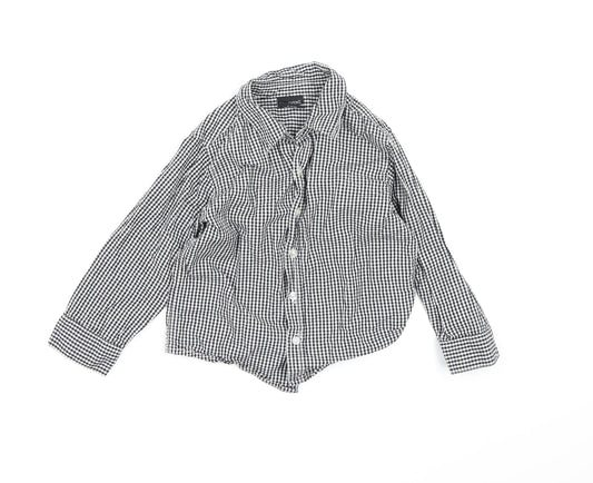 NEXT Boys Black Check  Basic Button-Up Size 2-3 Years
