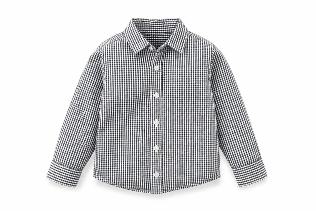 NEXT Boys Black Check  Basic Button-Up Size 2-3 Years