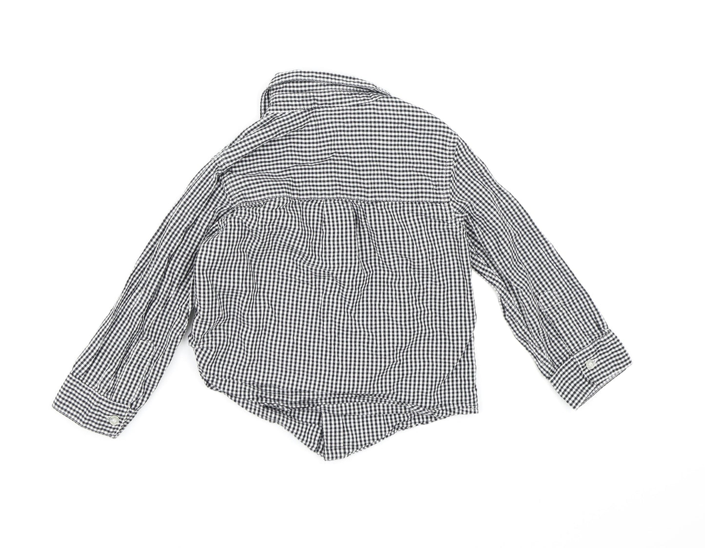 NEXT Boys Black Check  Basic Button-Up Size 2-3 Years