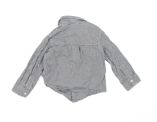 NEXT Boys Black Check  Basic Button-Up Size 2-3 Years