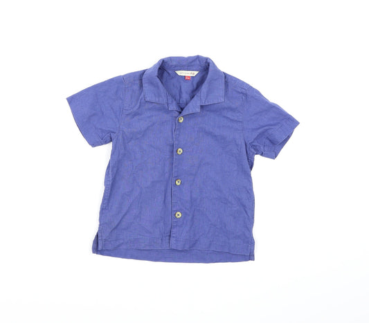 John Lewis Boys Blue   Basic Button-Up Size 2 Years