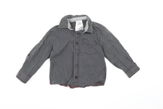 Urban Rascals Boys Grey Striped  Basic Button-Up Size 2-3 Years