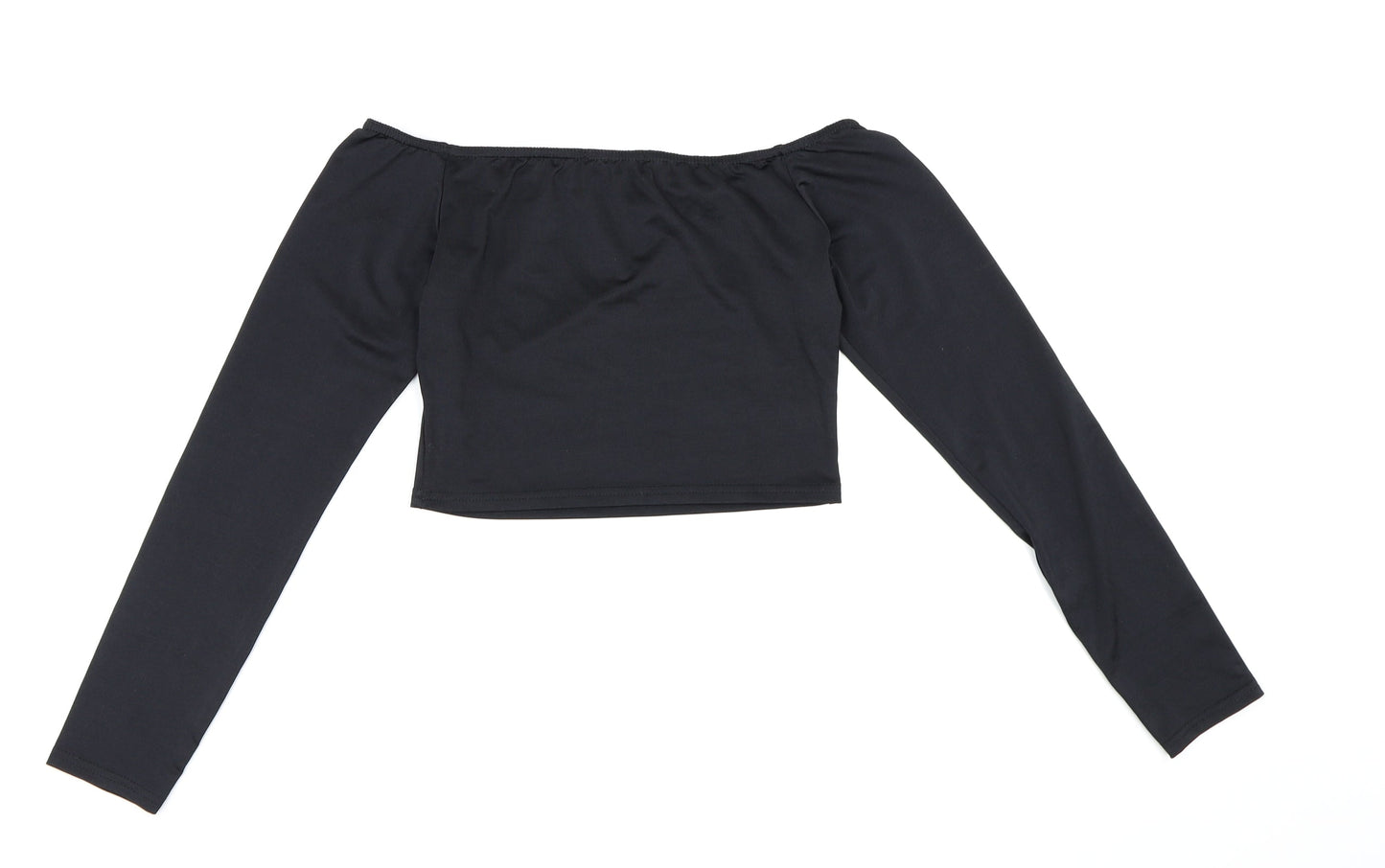 PRETTYLITTLETHING Womens Black   Cropped Blouse Size 10