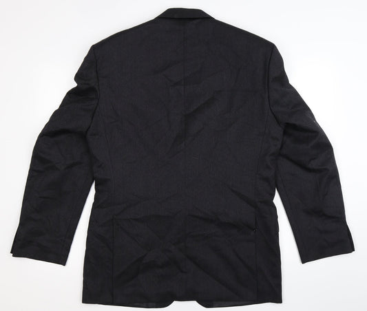 The Label Mens Black Striped  Jacket Suit Jacket Size 40