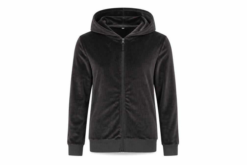 Front view of Debenhams women’s grey full zip hoodie, size UK 8