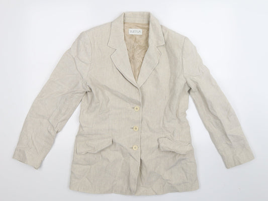 Platinum Womens Beige   Jacket Blazer Size 14
