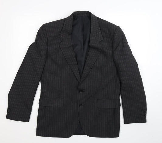 House of Fraser Mens Black Striped  Jacket Suit Jacket Size 40