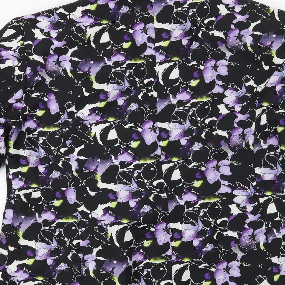 Papaya Womens Black Floral  Jacket Blazer Size 12