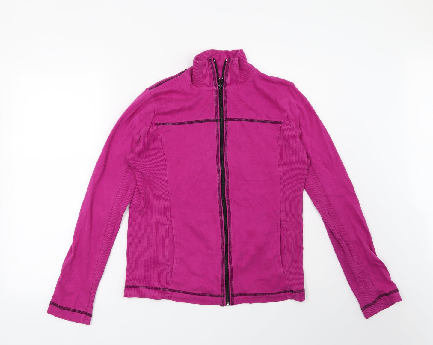 Jones New York Womens Pink   Full Zip Sweatshirt Size L