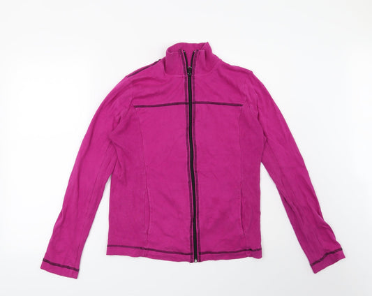 Jones New York Womens Pink   Full Zip Sweatshirt Size L