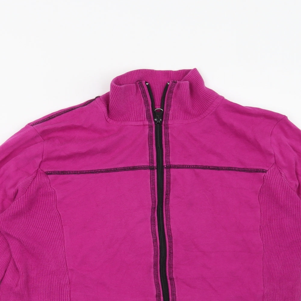 Jones New York Womens Pink   Full Zip Sweatshirt Size L
