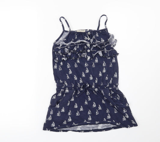 NEXT Girls Blue   Basic T-Shirt Size 8 Years  - Boat