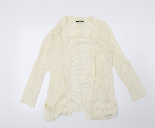 Miss Selfridge Womens Beige Geometric  Cardigan Jumper Size 14