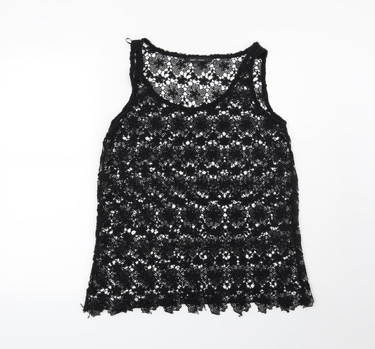 NEXT Womens Black Floral  Basic Blouse Size 8
