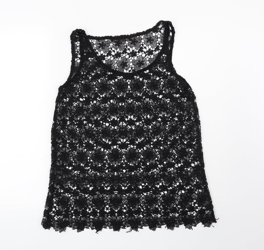 NEXT Womens Black Floral  Basic Blouse Size 8