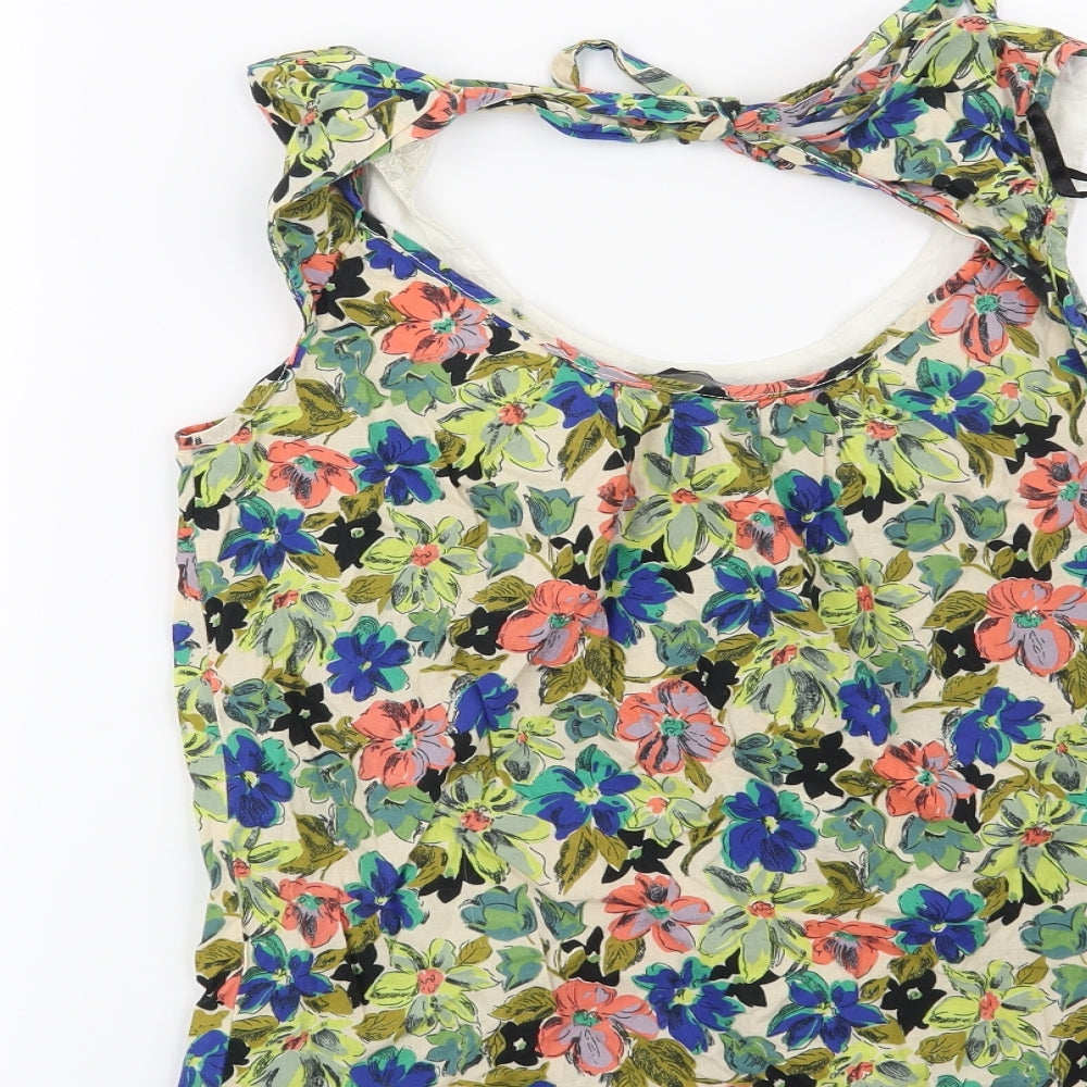 Dorothy Perkins Womens Green Floral  Basic Blouse Size 8