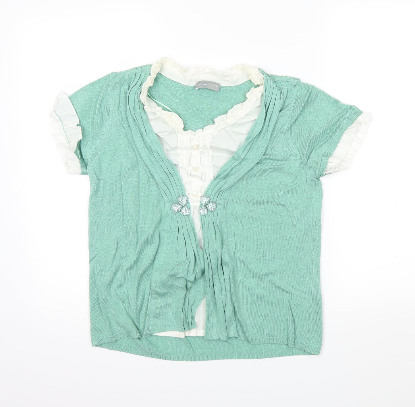 M&S Womens Green   Tunic Jumper Size 14