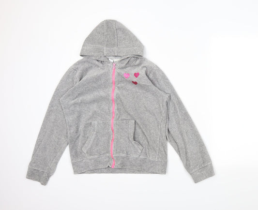 edge Girls Grey   Full Zip Hoodie Size 11-12 Years