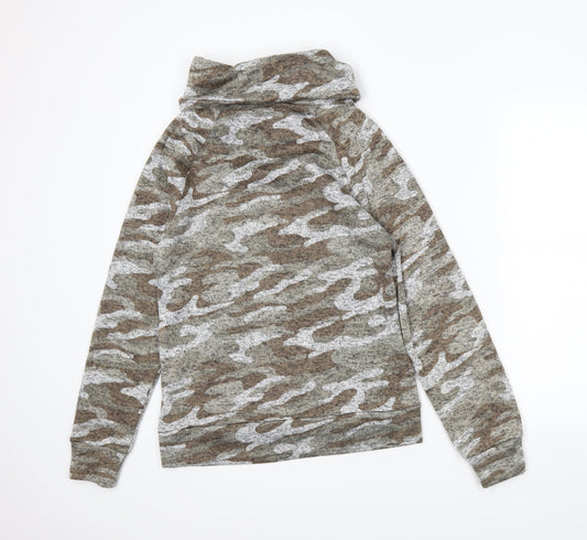 Derek Heart Womens Brown Camouflage  Pullover Jumper Size M