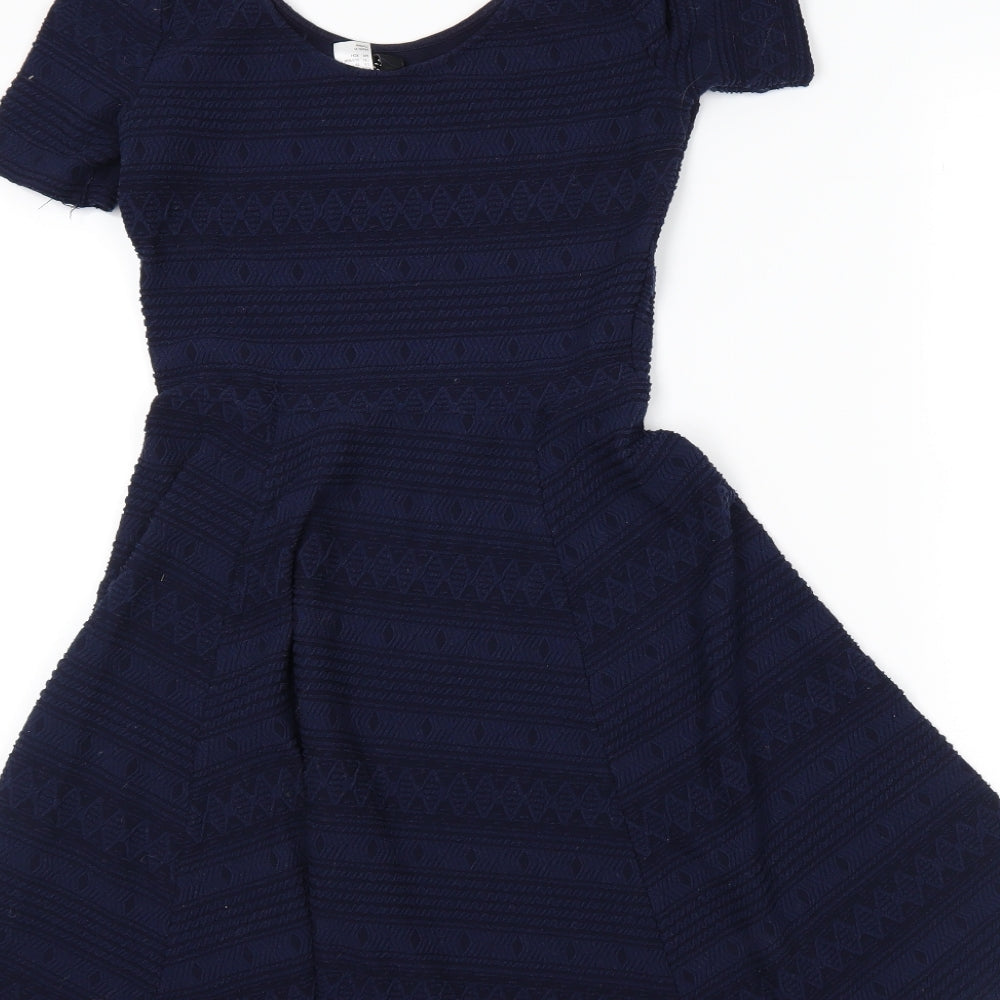 H&M Womens Blue   Skater Dress  Size XS