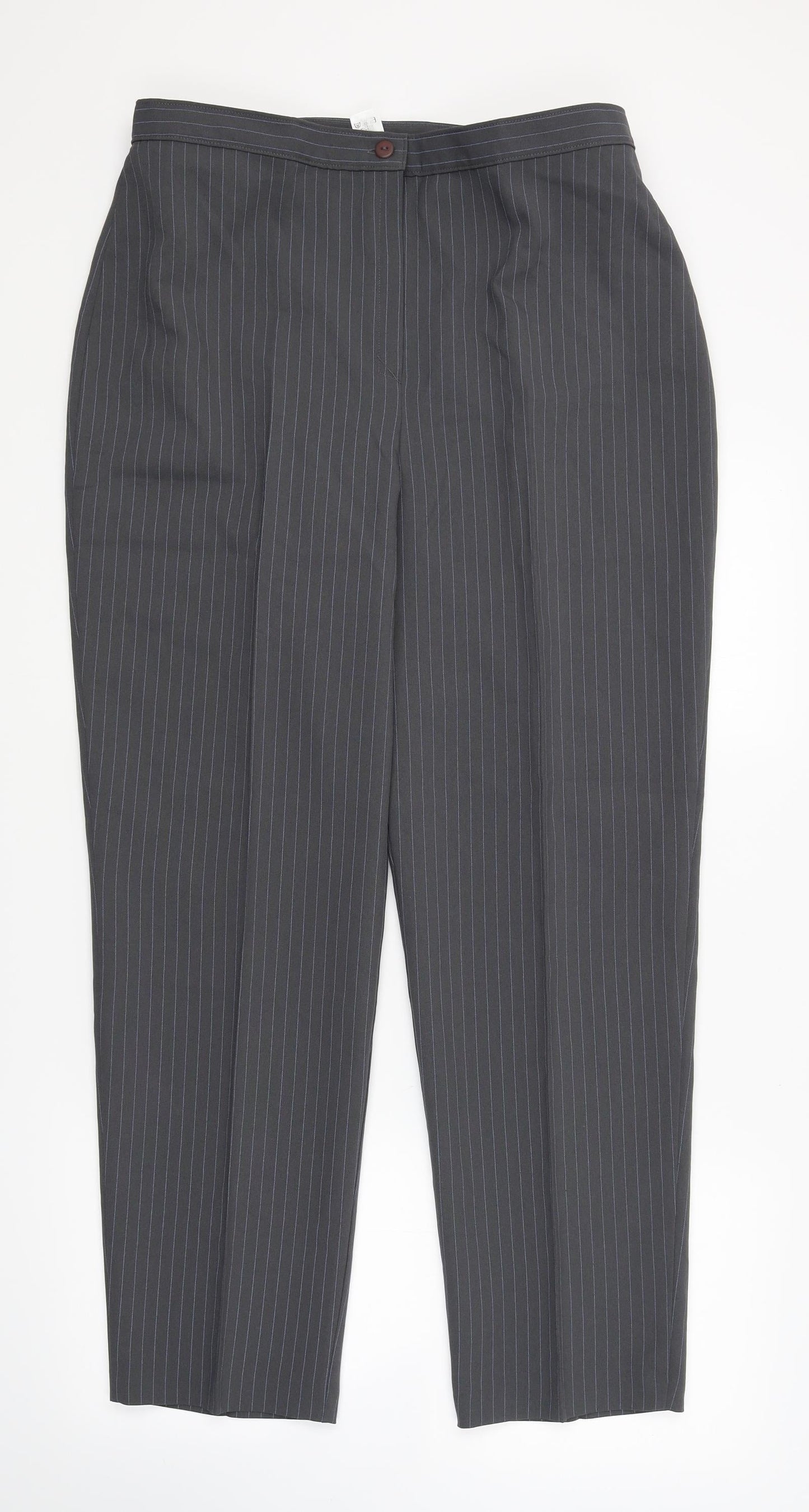 Slimma Womens Grey Striped  Trousers  Size 16 L30 in