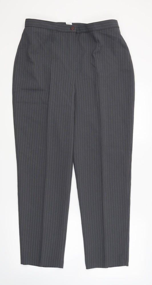 Slimma Womens Grey Striped  Trousers  Size 16 L30 in
