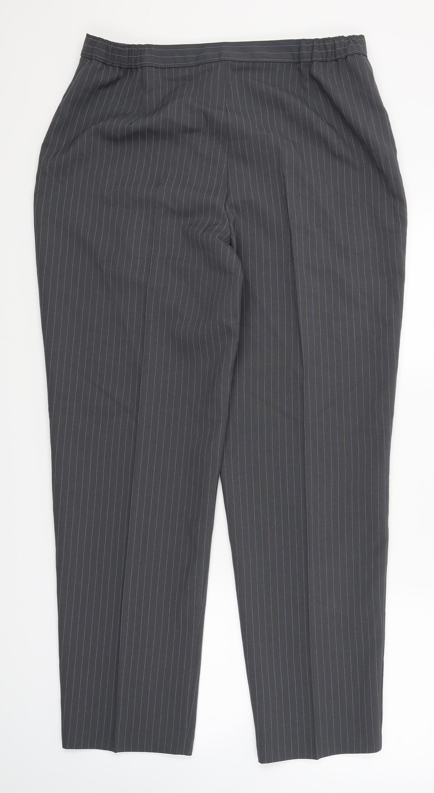 Slimma Womens Grey Striped  Trousers  Size 16 L30 in