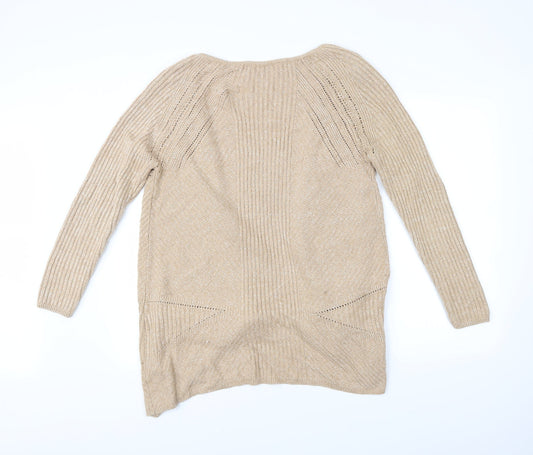M&S Womens Beige   Cardigan Jumper Size M