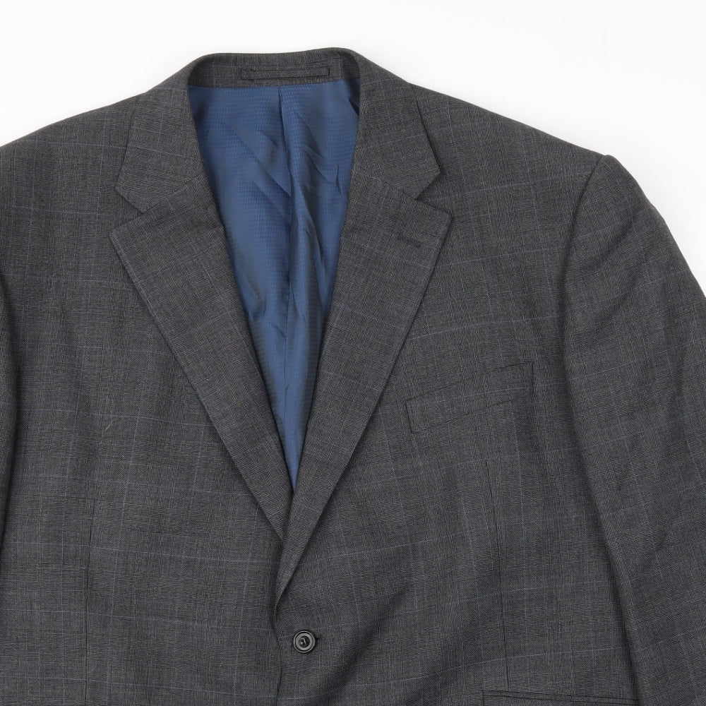 Alfred Brown Mens Green Check  Jacket Suit Jacket Size M