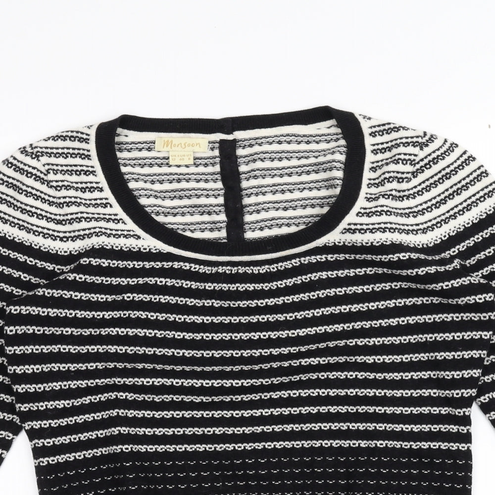 Monsoon Womens Blue Striped  Pullover Jumper Size 12