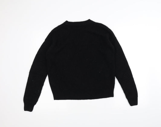 New Look Womens Black  Knit Pullover Jumper Size 8