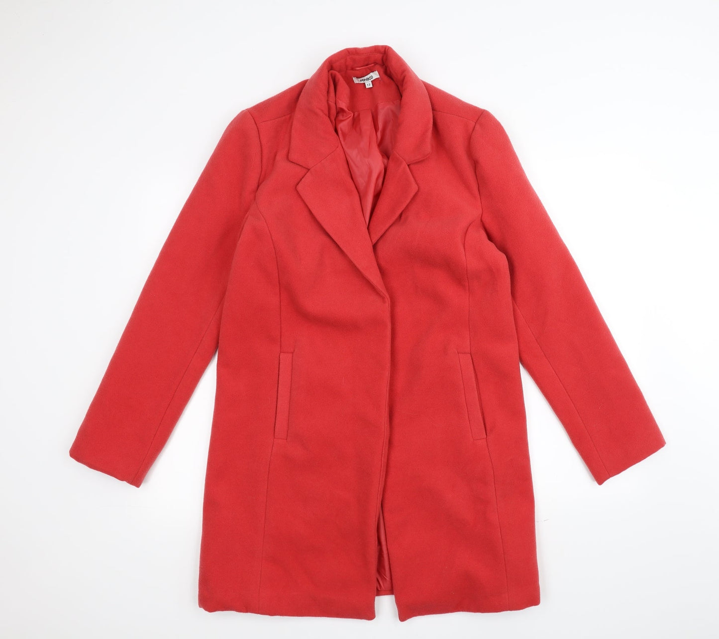 Pep&co Womens Red   Overcoat Coat Size 12
