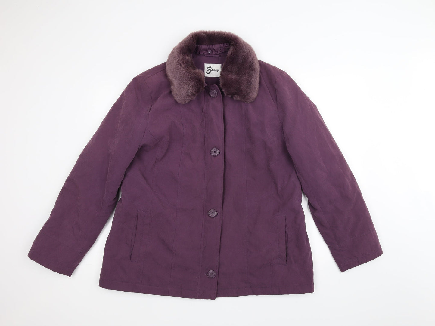 Elegance Womens Purple   Pea Coat Coat Size L