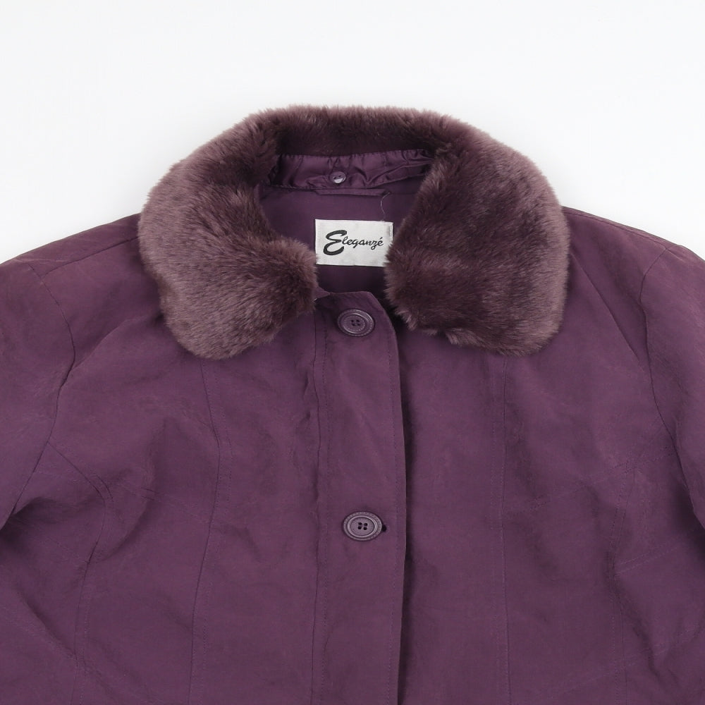 Elegance Womens Purple   Pea Coat Coat Size L