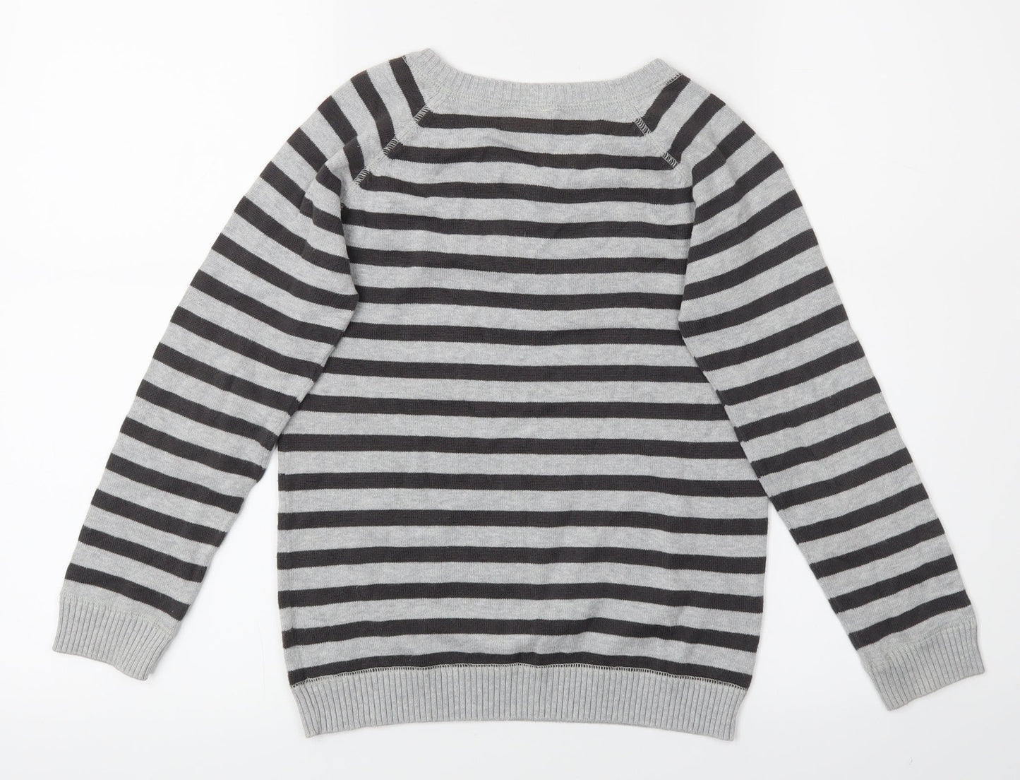 Cherokee Boys Grey Striped  Pullover Jumper Size 5-6 Years