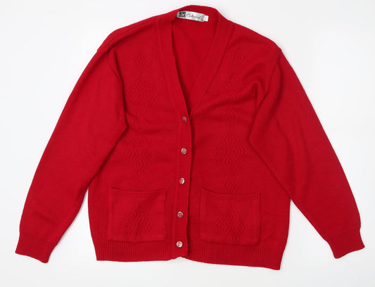 SH Collection Womens Red   Cardigan Jumper Size L