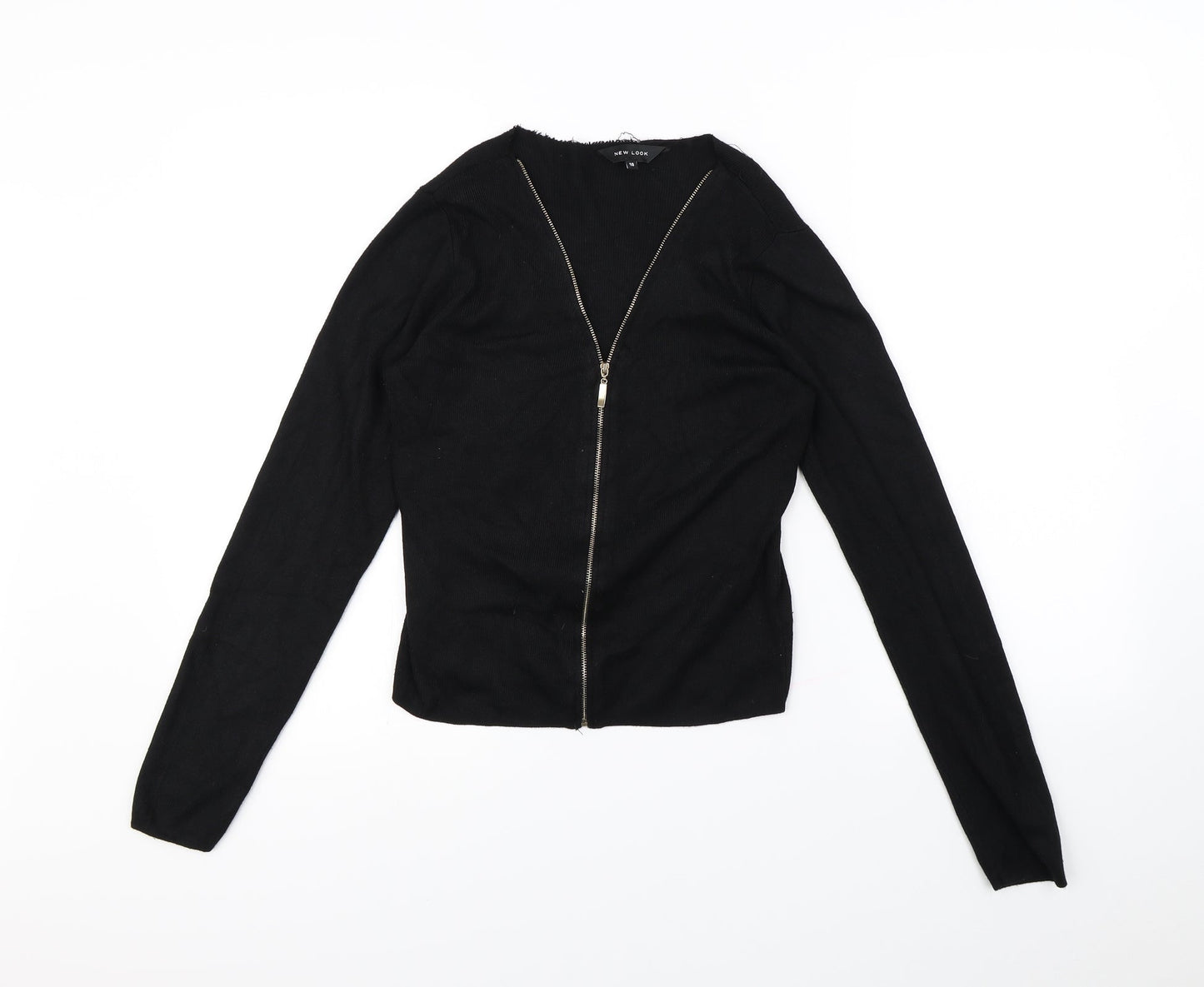 New Look Womens Black   Full Zip Jumper Size 10