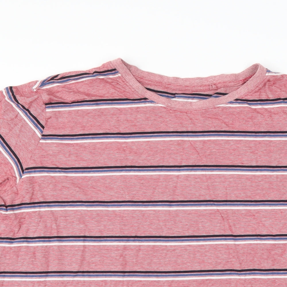 Canada Mens Red Striped   T-Shirt Size XL