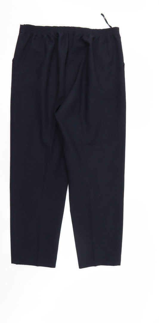 Sarah Hamilton Womens Blue   Trousers  Size 14 L26 in - Elastic Waist