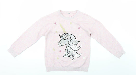 TU Girls Pink   Pullover Jumper Size 12 Years