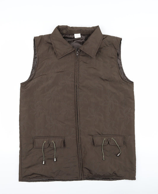 NEUVILLE Womens Brown   Quilted Waistcoat Size 14