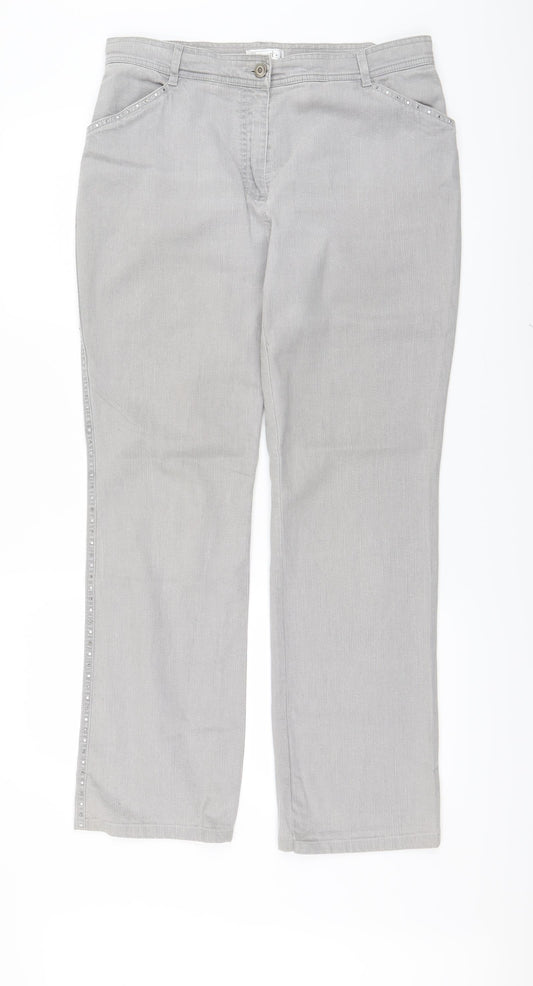 Bonita Womens Grey  Denim Straight Jeans Size 31 in L28 in