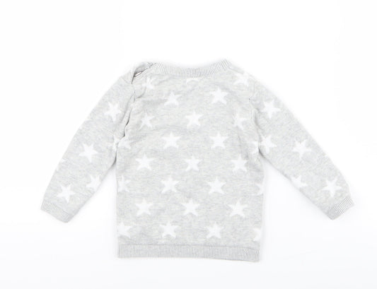 George Baby Grey   Pullover Jumper Size 3-6 Months  - Stars