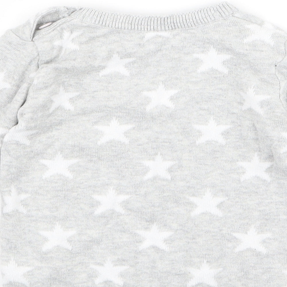 George Baby Grey   Pullover Jumper Size 3-6 Months  - Stars