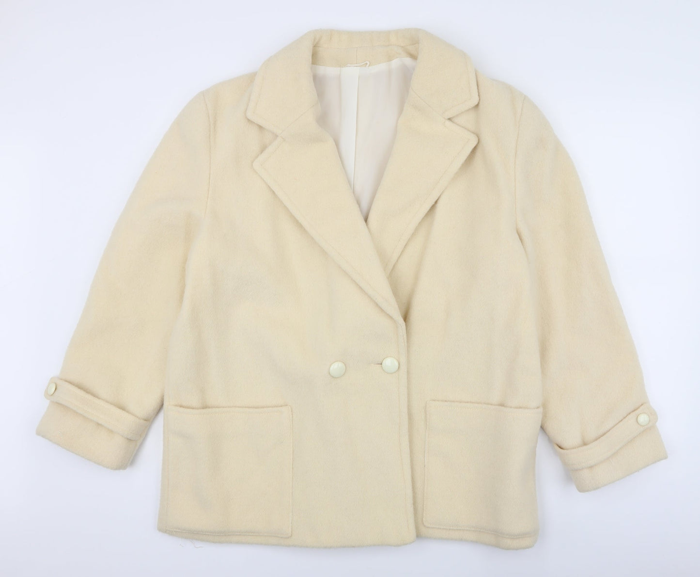 Preworn Womens Yellow   Overcoat Coat Size 18